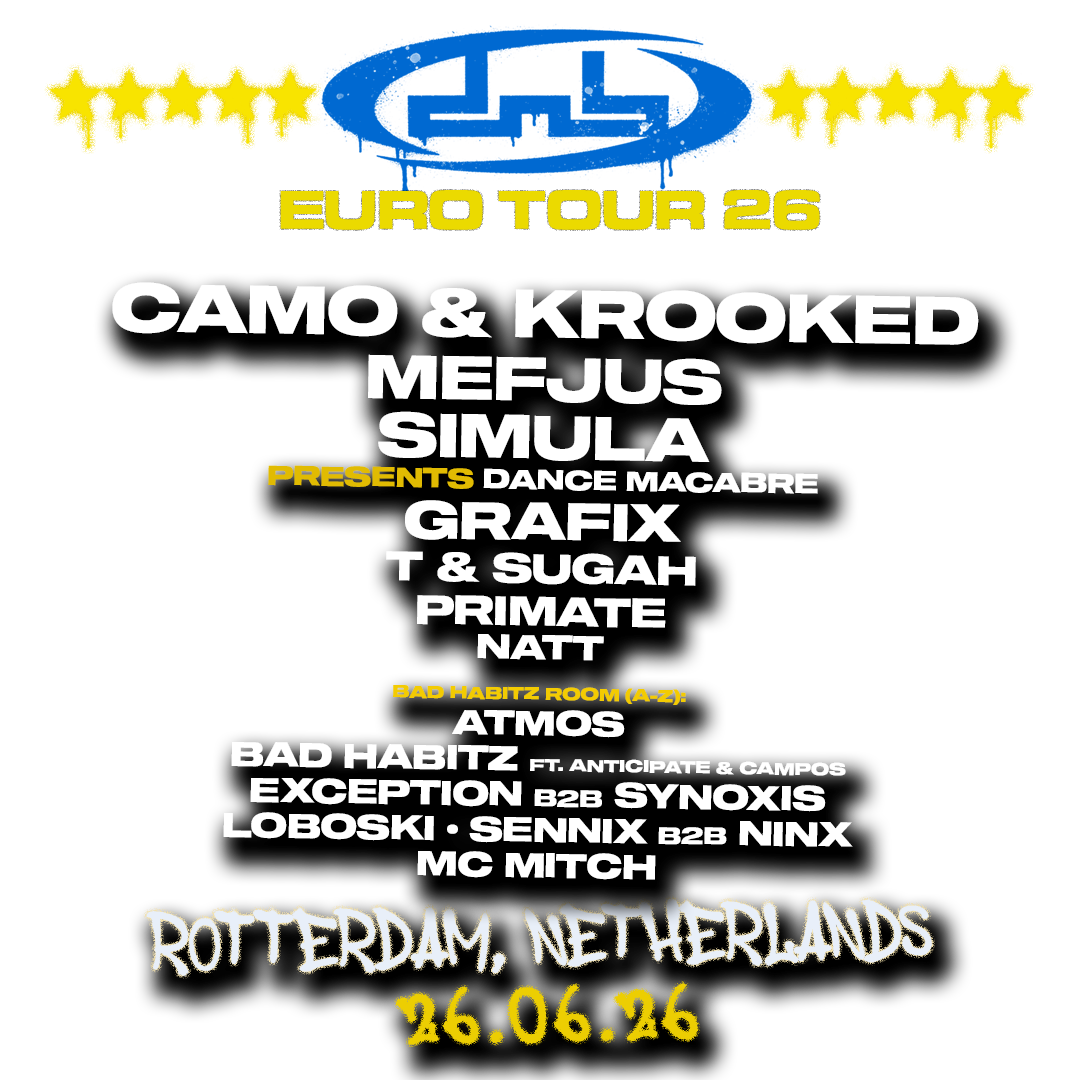 DnB Allstars EU Tour 26 — Netherlands, Rotterdam, 26 June 2026 — Camo & Krooked, Mefjus, Simula and more